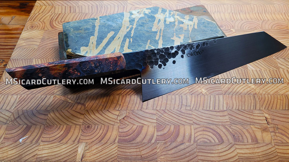 235mm K-Tip Gyuto Custom Kitchen Knife from 52100 Bearing Carbon Steel by MSicard Cutlery.